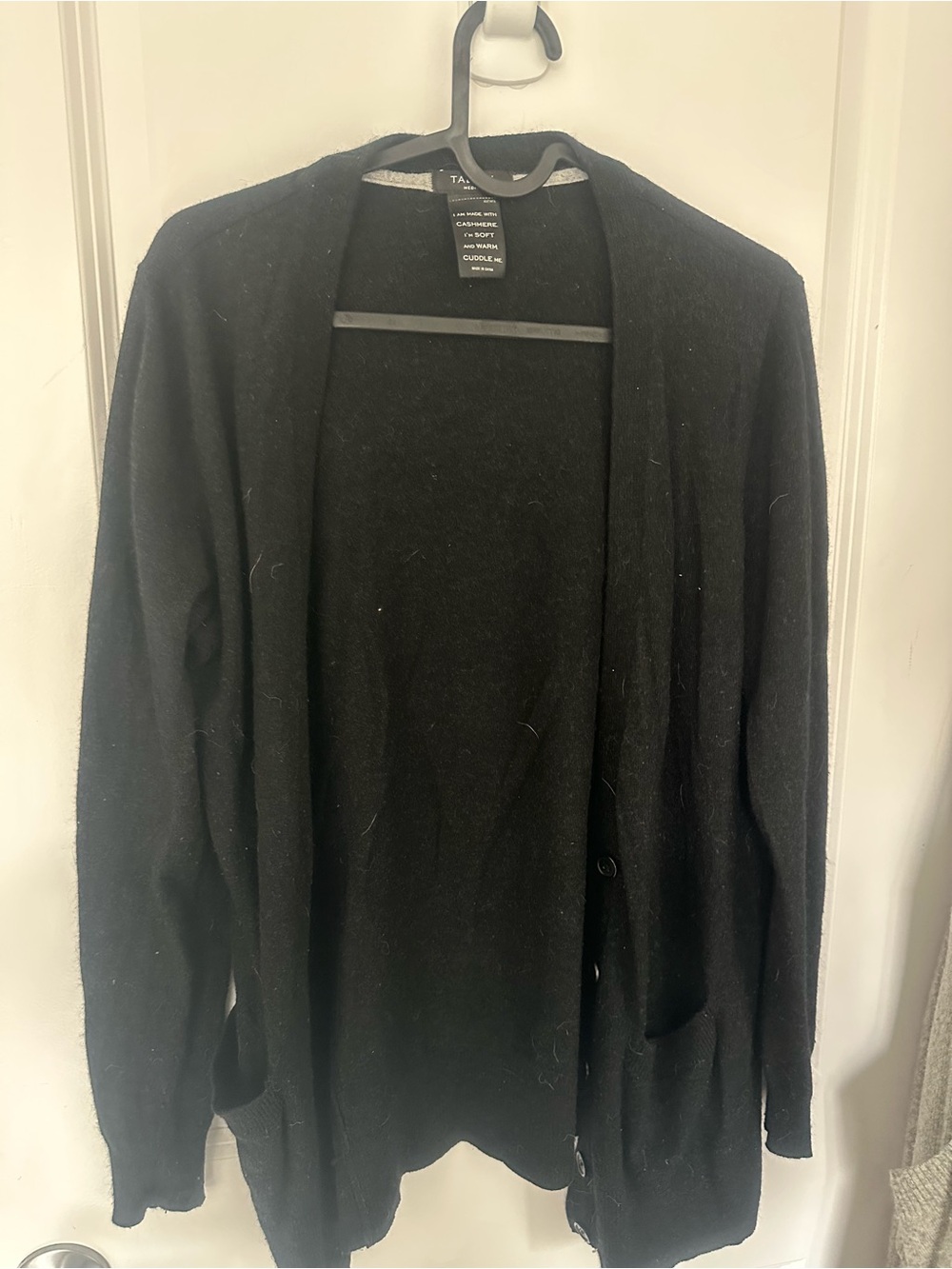 Talula Black Open-Front Women's Cardigan Sweater - Cashmere blend